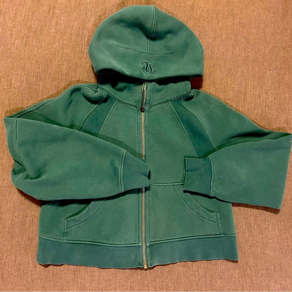 LULULEMON Full Zip Crop SCUBA HOODIE XS/S DEEP JUNGLE - Picture 4 of 8
